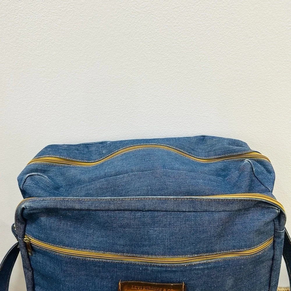 Vintage 1960's - 70's Levi's Orange Tab Denim Jean Travel Duffle Messenger Bag
